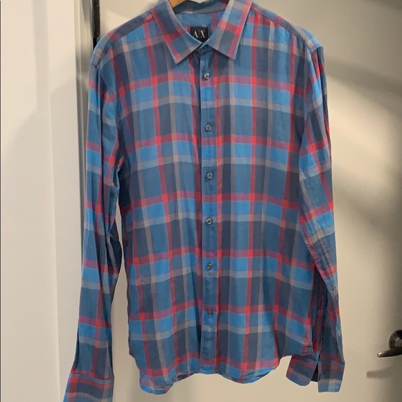 Armani exchange plaid casual button down - Picture 1 of 5